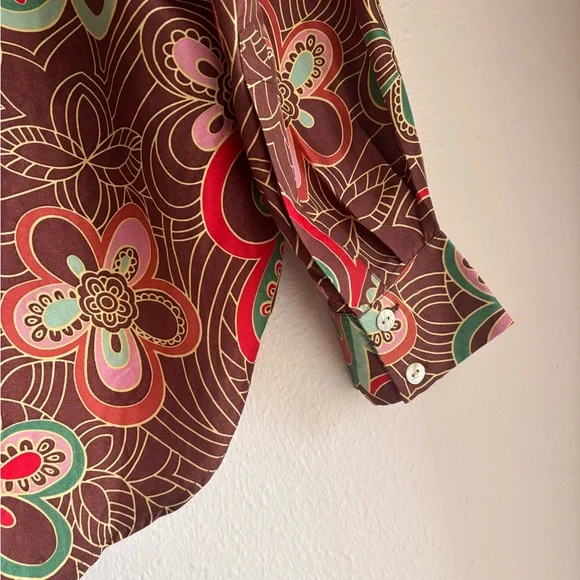 Alix Of BohemiaGogo Chocolate Silk Blouse L